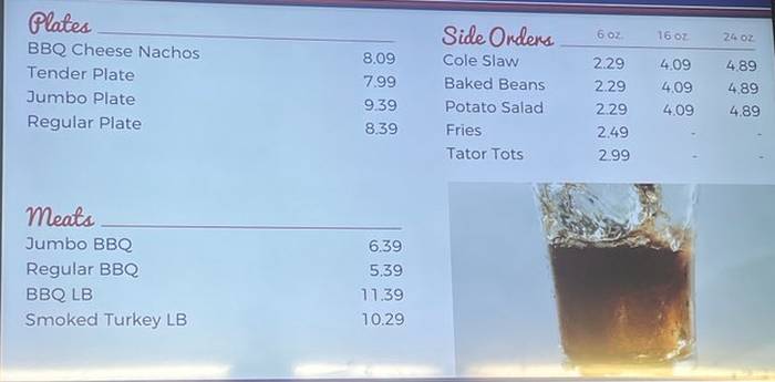 Page 2 of menu, Handy Andy Oxford, MS