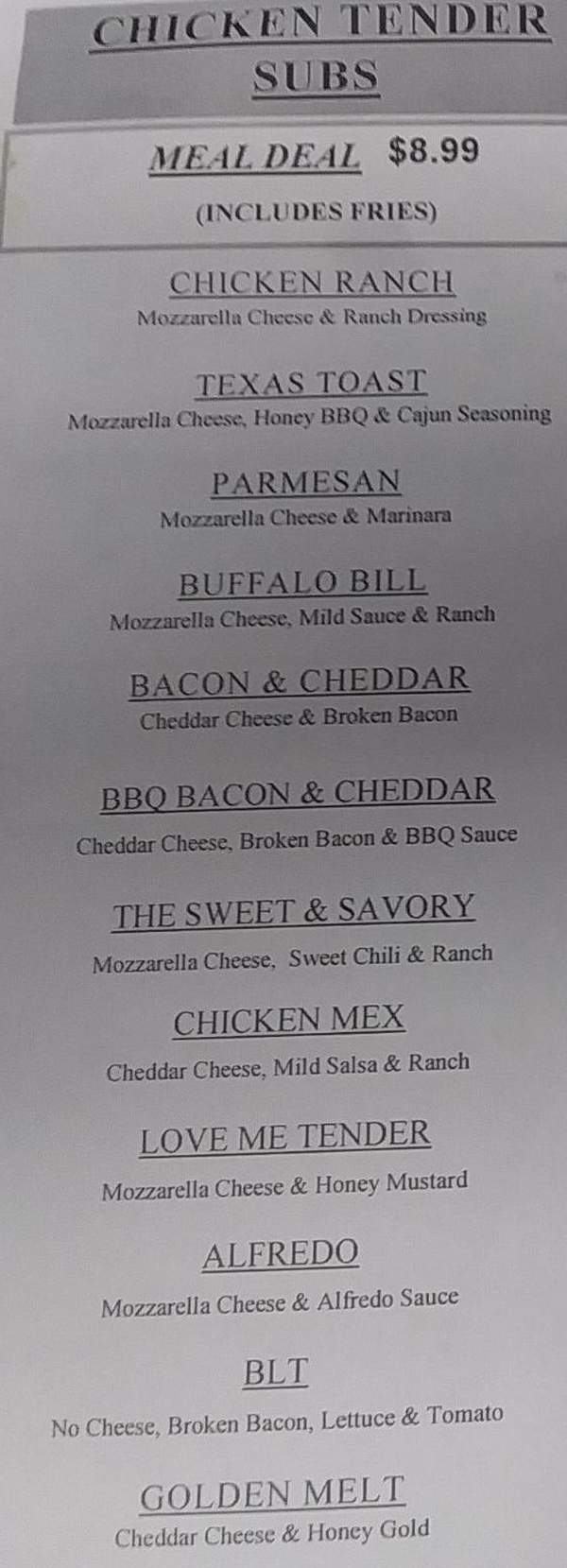 Page 3 of menu, Ole Coop Oxford, MS